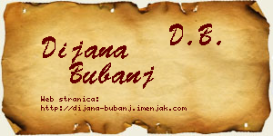 Dijana Bubanj vizit kartica